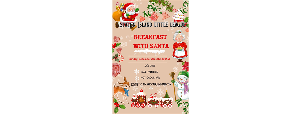 Breakfast with Santa 12/7 9AM (Sponsored by Stop N Shop)