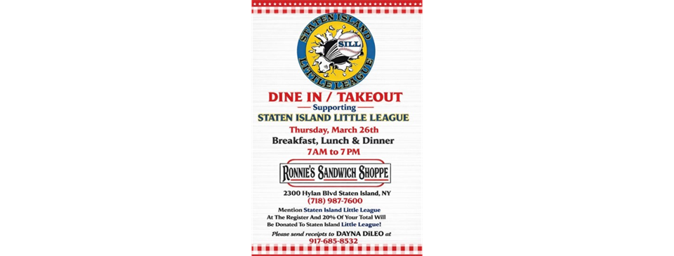 Ronnie's Sandwhich Shoppe Fundraiser